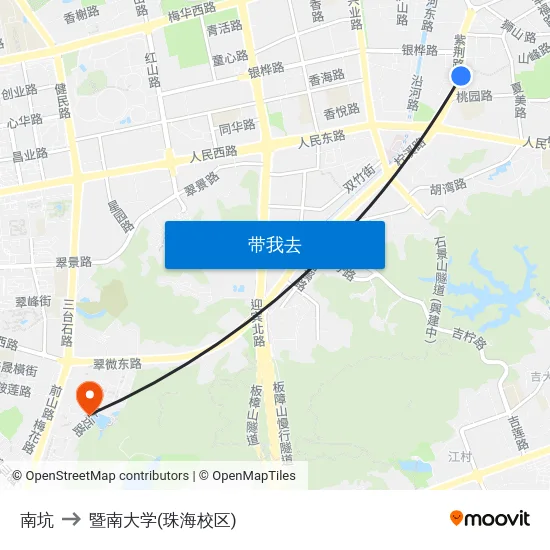 南坑 to 暨南大学(珠海校区) map