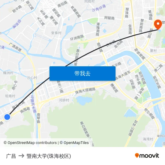 广昌 to 暨南大学(珠海校区) map