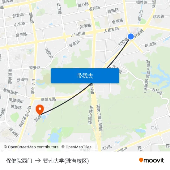 保健院西门 to 暨南大学(珠海校区) map