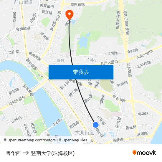 粤华西 to 暨南大学(珠海校区) map