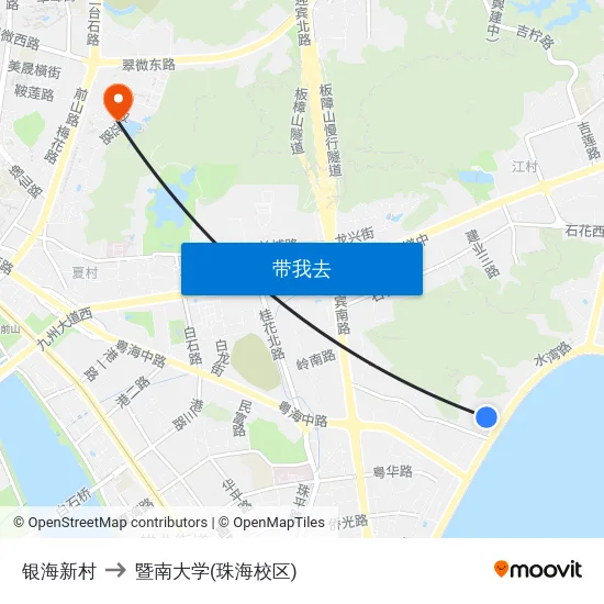 银海新村 to 暨南大学(珠海校区) map