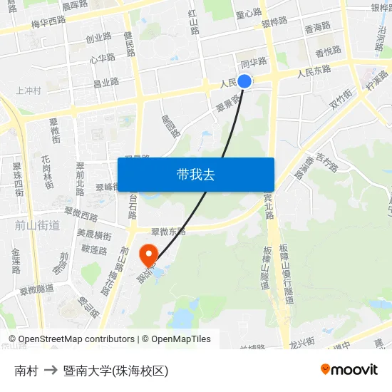 南村 to 暨南大学(珠海校区) map