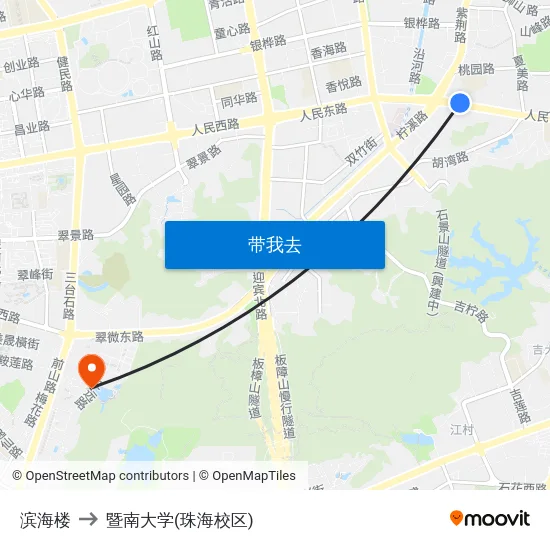 滨海楼 to 暨南大学(珠海校区) map