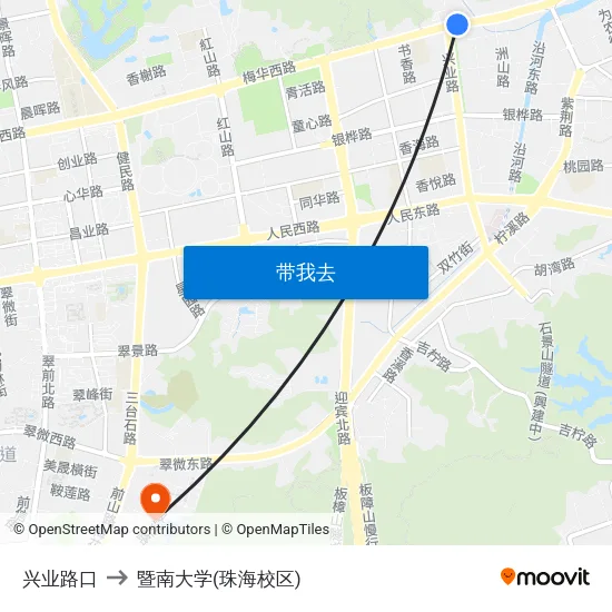 兴业路口 to 暨南大学(珠海校区) map