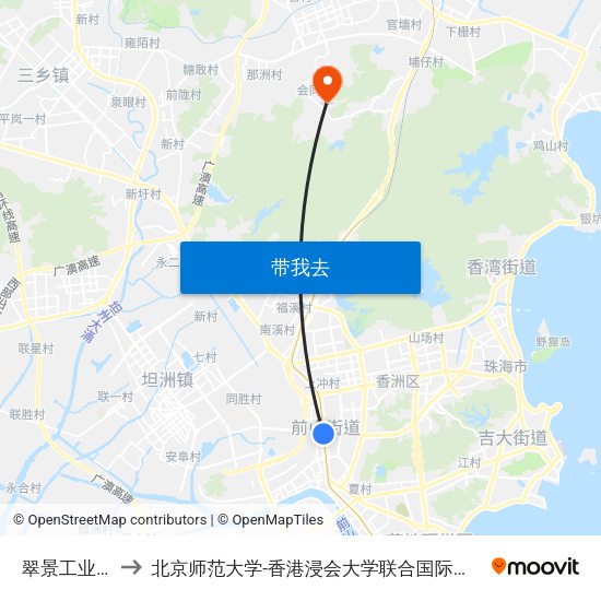 翠景工业区 to 北京师范大学-香港浸会大学联合国际学院 map