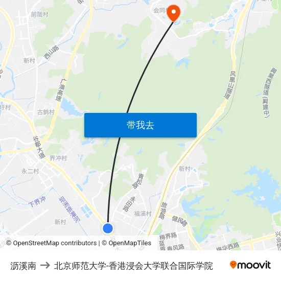 沥溪南 to 北京师范大学-香港浸会大学联合国际学院 map