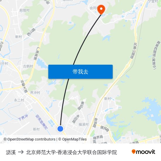 沥溪 to 北京师范大学-香港浸会大学联合国际学院 map