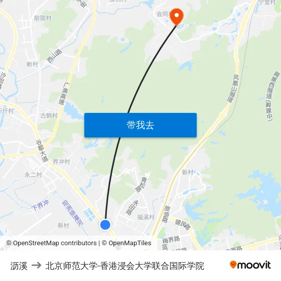 沥溪 to 北京师范大学-香港浸会大学联合国际学院 map