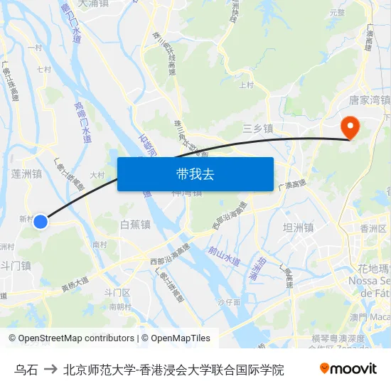 乌石 to 北京师范大学-香港浸会大学联合国际学院 map
