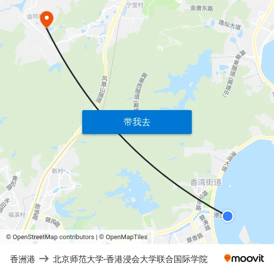 香洲港 to 北京师范大学-香港浸会大学联合国际学院 map