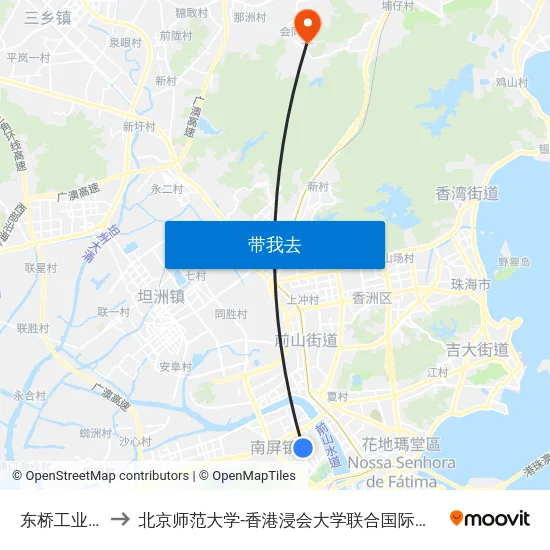 东桥工业区 to 北京师范大学-香港浸会大学联合国际学院 map