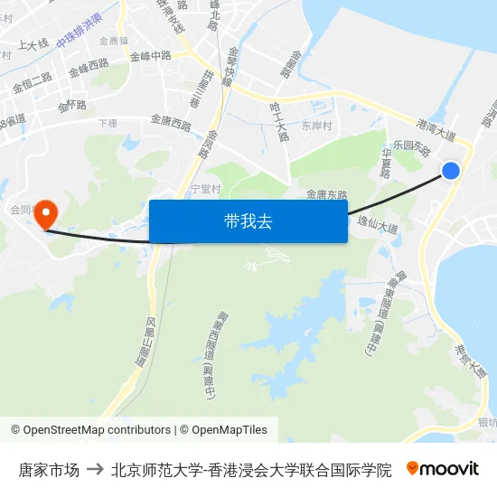 唐家市场 to 北京师范大学-香港浸会大学联合国际学院 map