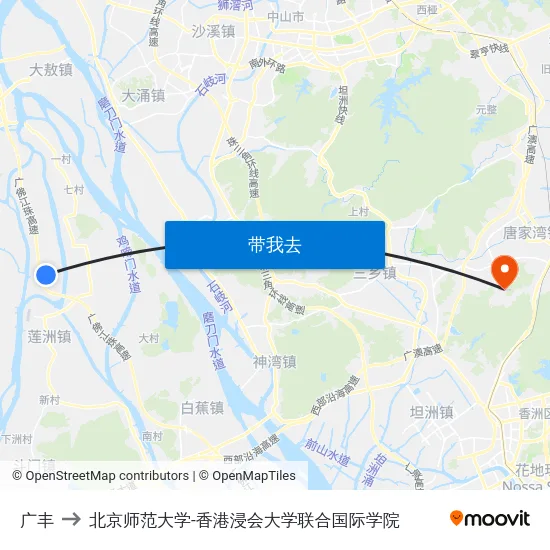 广丰 to 北京师范大学-香港浸会大学联合国际学院 map