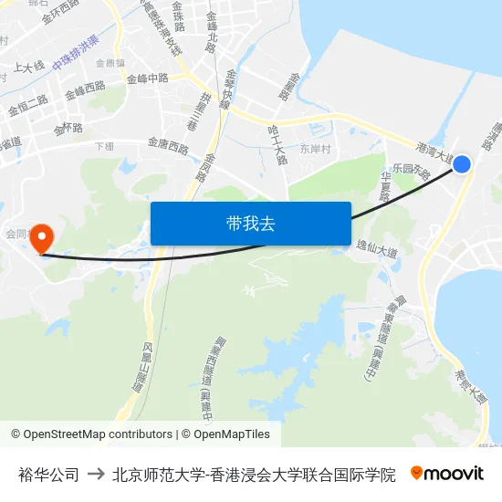 裕华公司 to 北京师范大学-香港浸会大学联合国际学院 map