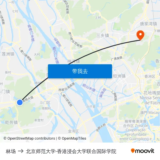林场 to 北京师范大学-香港浸会大学联合国际学院 map