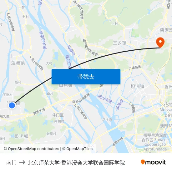 南门 to 北京师范大学-香港浸会大学联合国际学院 map