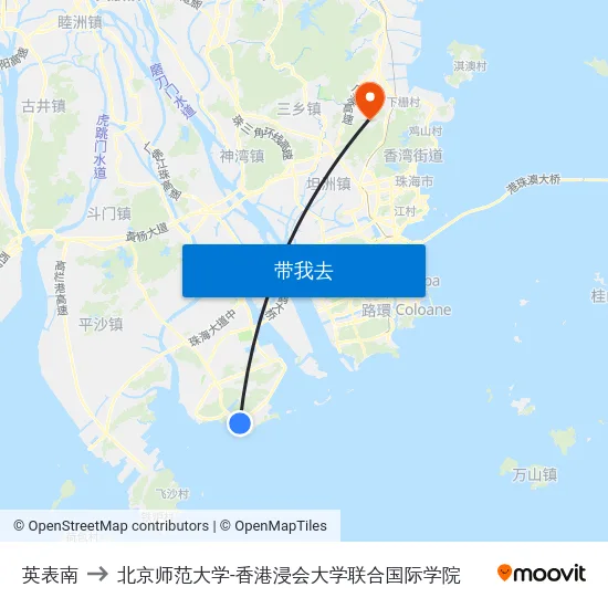 英表南 to 北京师范大学-香港浸会大学联合国际学院 map