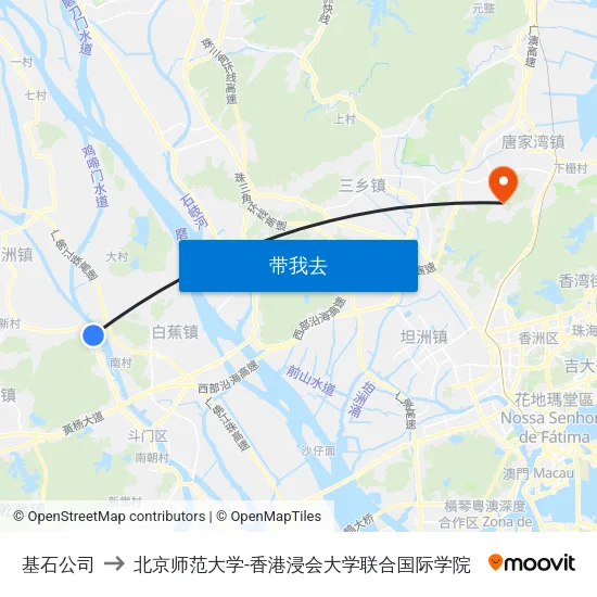 基石公司 to 北京师范大学-香港浸会大学联合国际学院 map