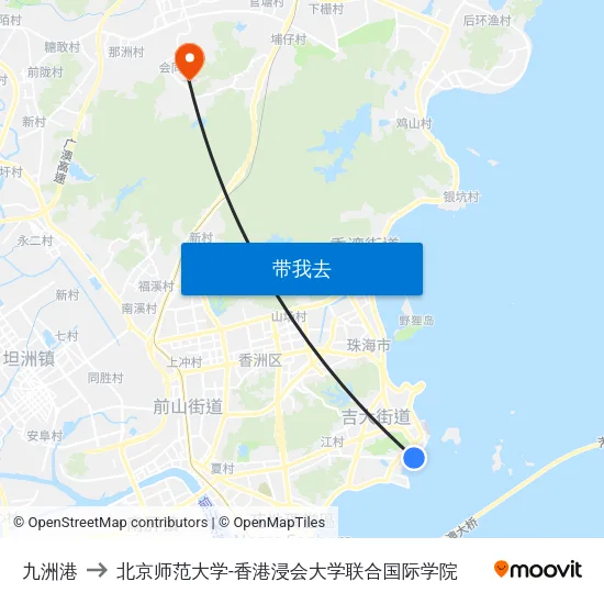 九洲港 to 北京师范大学-香港浸会大学联合国际学院 map