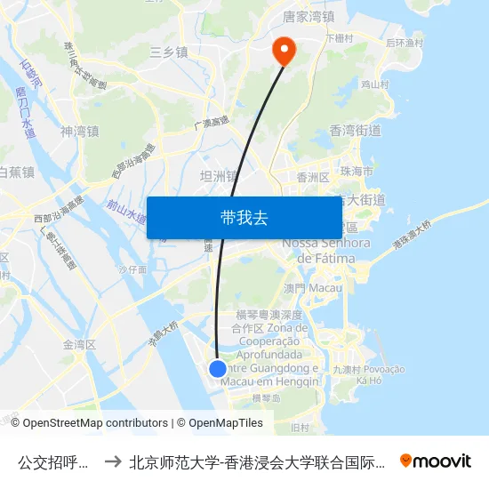 公交招呼站3 to 北京师范大学-香港浸会大学联合国际学院 map