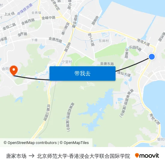 唐家市场 to 北京师范大学-香港浸会大学联合国际学院 map