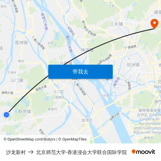 沙龙新村 to 北京师范大学-香港浸会大学联合国际学院 map