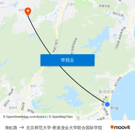 海虹路 to 北京师范大学-香港浸会大学联合国际学院 map