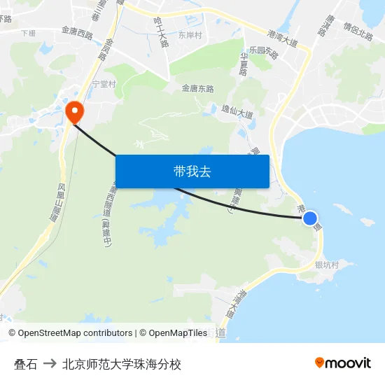 叠石 to 北京师范大学珠海分校 map
