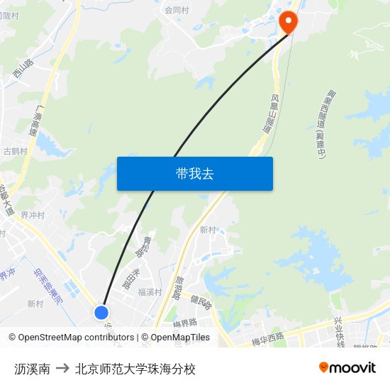 沥溪南 to 北京师范大学珠海分校 map