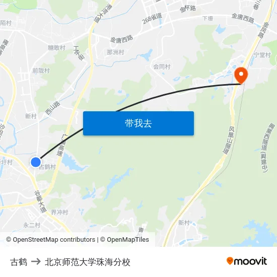 古鹤 to 北京师范大学珠海分校 map