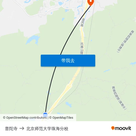 普陀寺 to 北京师范大学珠海分校 map