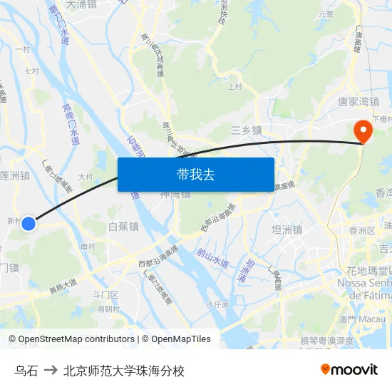 乌石 to 北京师范大学珠海分校 map