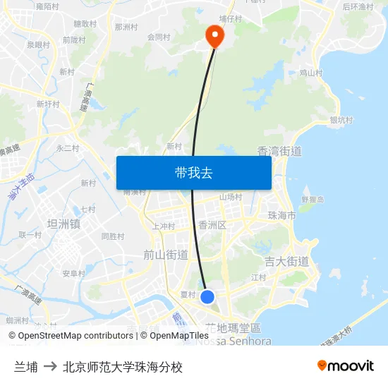 兰埔 to 北京师范大学珠海分校 map