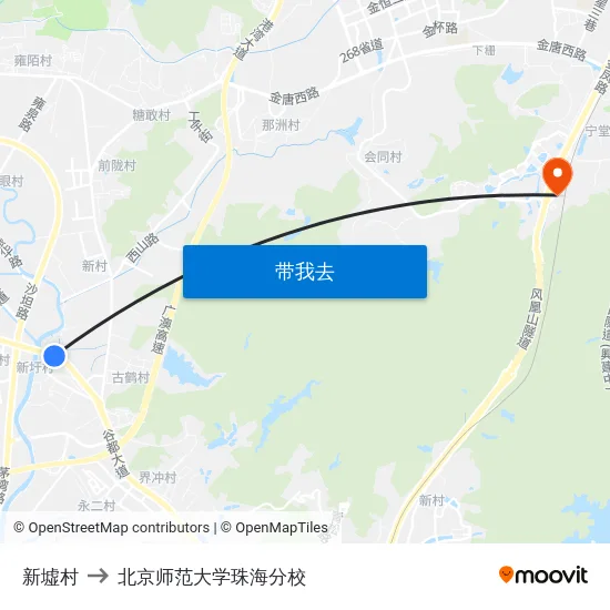 新墟村 to 北京师范大学珠海分校 map