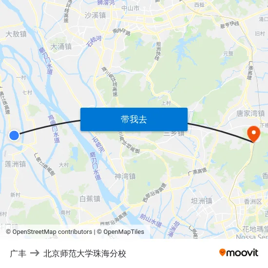 广丰 to 北京师范大学珠海分校 map