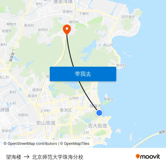 望海楼 to 北京师范大学珠海分校 map