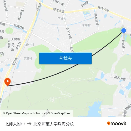 北师大附中 to 北京师范大学珠海分校 map