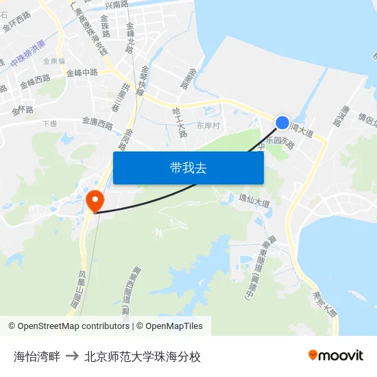 海怡湾畔 to 北京师范大学珠海分校 map