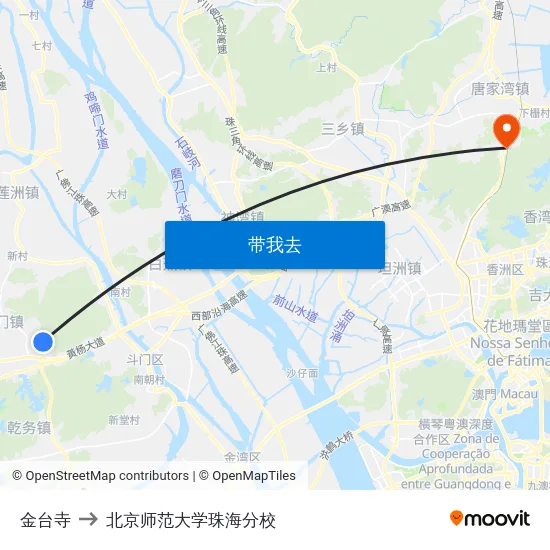 金台寺 to 北京师范大学珠海分校 map