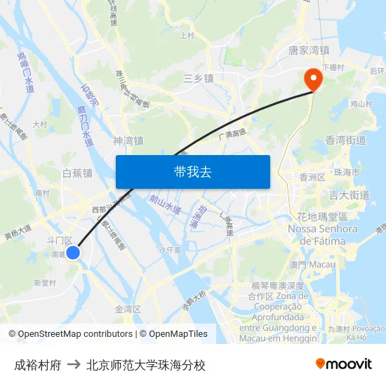 成裕村府 to 北京师范大学珠海分校 map