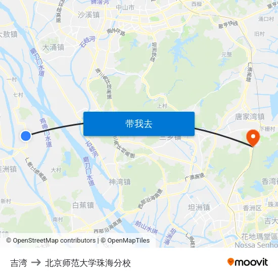 吉湾 to 北京师范大学珠海分校 map