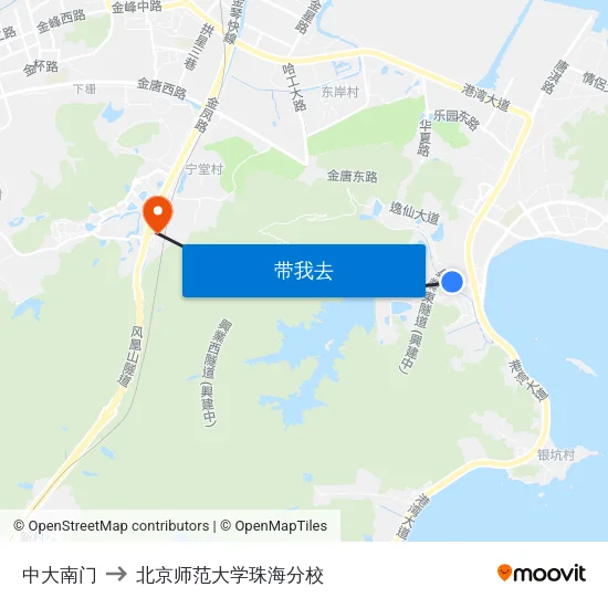 中大南门 to 北京师范大学珠海分校 map