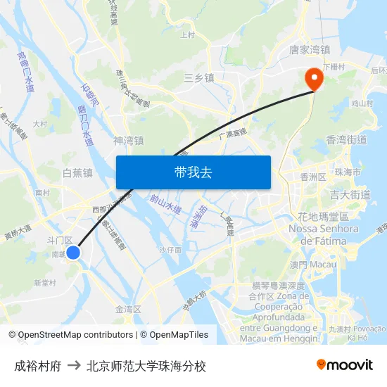 成裕村府 to 北京师范大学珠海分校 map