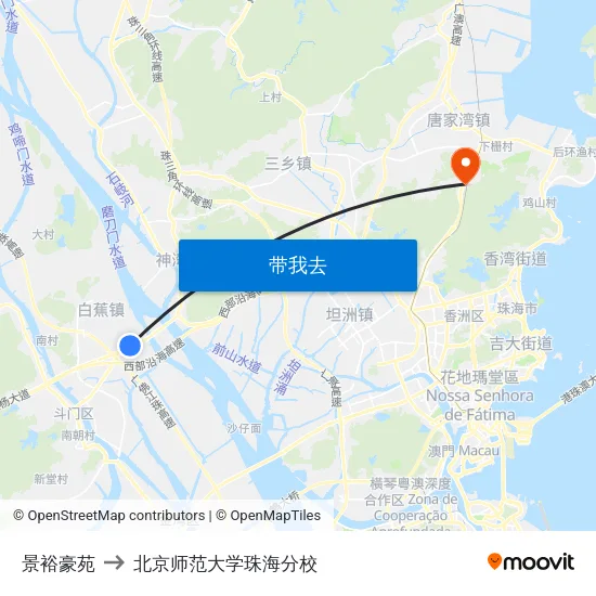 景裕豪苑 to 北京师范大学珠海分校 map