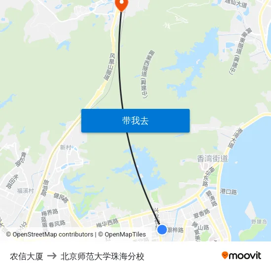 农信大厦 to 北京师范大学珠海分校 map