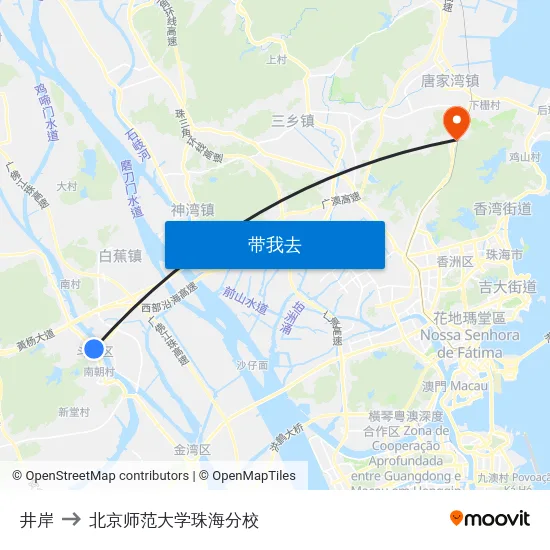 井岸 to 北京师范大学珠海分校 map