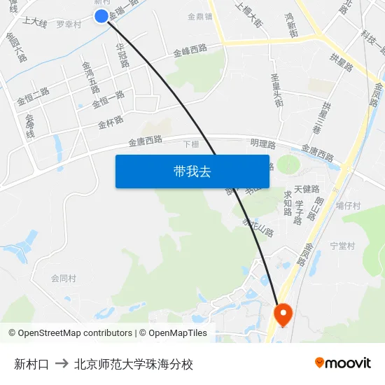 新村口 to 北京师范大学珠海分校 map