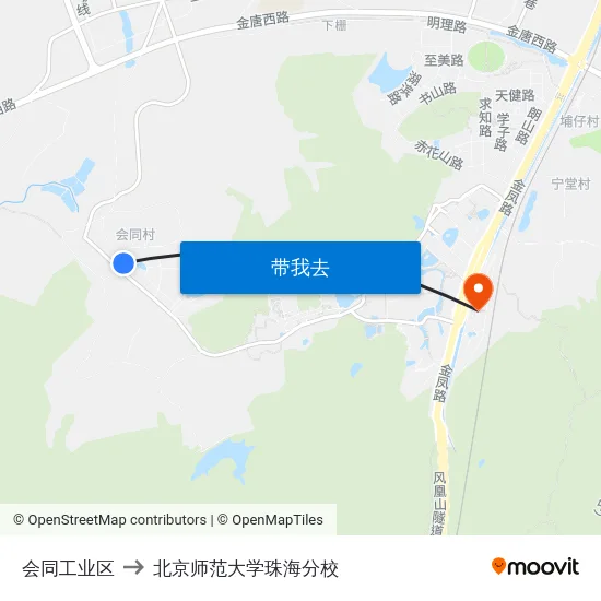会同工业区 to 北京师范大学珠海分校 map