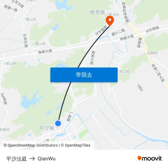 平沙法庭 to QianWu map