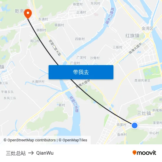 三灶总站 to QianWu map